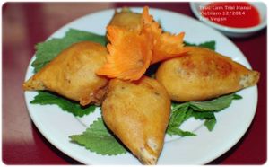  fried taro cakes at Truc Lam Trai in Hanoi