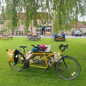 Eat and drink by your bike in sun or share on the extensive grassed area opposite at The Northbrook Arms in Winchester