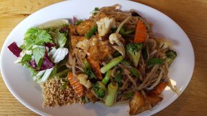 Pad Thai vegan at Saphan Thai in Aberystwyth