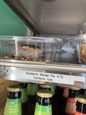 Blueberry mango raw cake at Rock n Roots in Williston Park