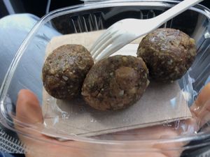 Dates nuts raw balls  at Rock n Roots in Williston Park