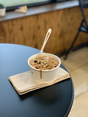 Cup of Warm Oats w/Peanut Butter  at Rock n Roots in Williston Park