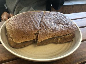 Eggplant panini customized   at Rock n Roots in Williston Park