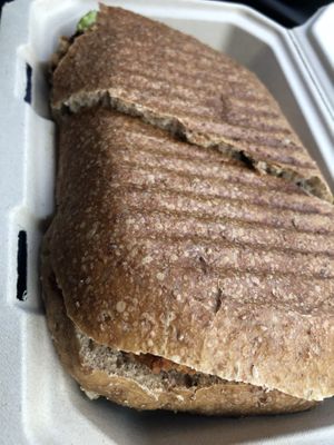 Eggplant panini customized   at Rock n Roots in Williston Park