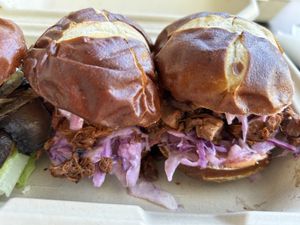 Jackfruit slider (may special)  at Rock n Roots in Williston Park