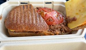 Jackfruit panini   at Rock n Roots in Williston Park