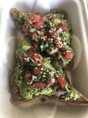 Avocado toast   at Rock n Roots in Williston Park