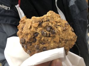 Banana oat chocolate chip cookie -sugar free, gluten free  at Rock n Roots in Williston Park