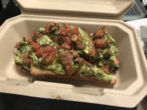 Avocado toast   at Rock n Roots in Williston Park