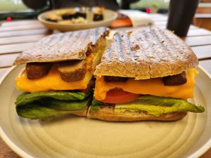 Bacon egg and cheese! at Rock n Roots in Williston Park