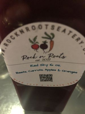 Red sky juice   at Rock n Roots in Williston Park