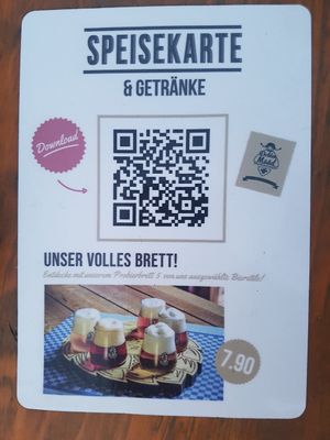 Speisekarte at Dolden Mädel Braugasthaus in Stralsund