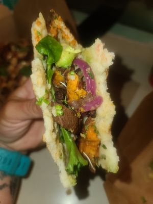 Sweet potato arepa at Earthly Cafe in Somers Point