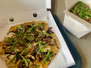 Truffled ‘streetdough’ and Cauliflyer wings. AMAZING!!!  at Bad Vegan in North West London