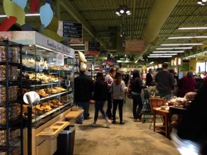 busy Xmas in the bread area  at Whole Foods Market - 41St in Tulsa
