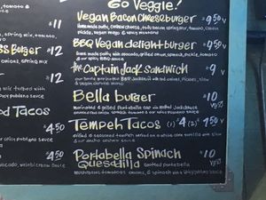 Menu as of December 2018 at The Cove in San Antonio