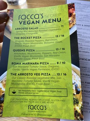 Ask for the menu at Racca's Pizzeria Napoletana in Casper