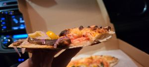 Very thin crust at Racca's Pizzeria Napoletana in Casper