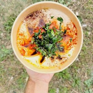 Our hummus at Mandaloun in Nafplion