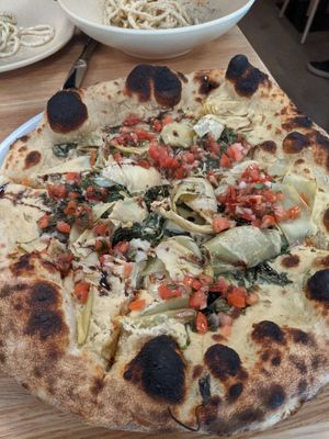 Artichoke pizza at Double Zero in Boston