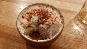 Tiramisu with a peek to inside at Double Zero in Boston
