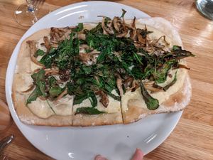 Truffle pizza on gluten free crust at Double Zero in Boston