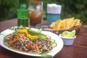 Ceviche de champiñones at La Palapa De Marlon in Playa Del Carmen
