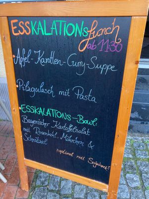 Lunch menu changing weekly at Esskalation in Bonn