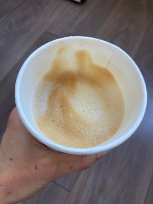 Foamy oat cappuccino. They also offer recup and their own reusable cup system  at Esskalation in Bonn