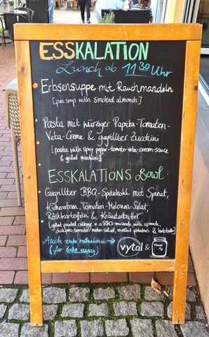 Menu at Esskalation in Bonn