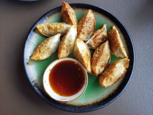 Vegan fried mandus at The Crazy Noodle in Memphis