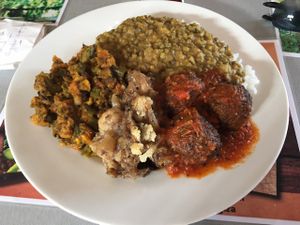 vegan choices  at Govinda's Natural Food Cafe in Cape Town