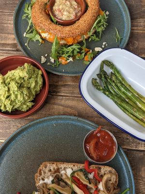 Vegan options at Cafe Route in North London