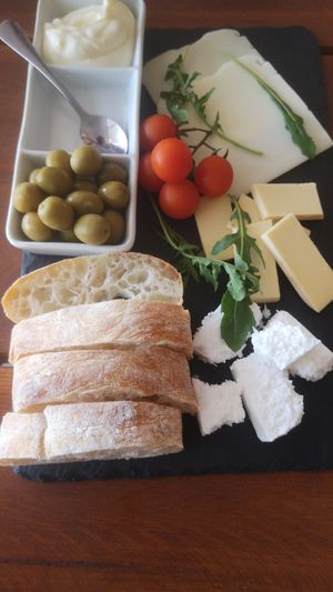 Vegan cheese platter.  at Cafe Mint in Mallorca