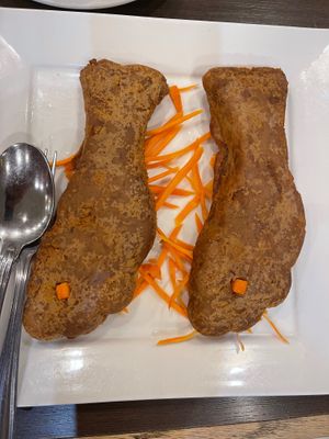 Taro fish (they’re huge!) at Greens Vegetarian Restaurant in Toronto