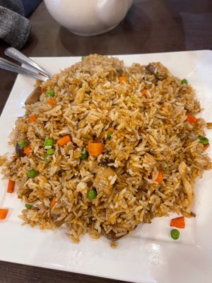 Mushroom fried rice  at Greens Vegetarian Restaurant in Toronto