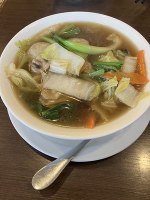 Small Wonton Soup (22)  at Greens Vegetarian Restaurant in Toronto