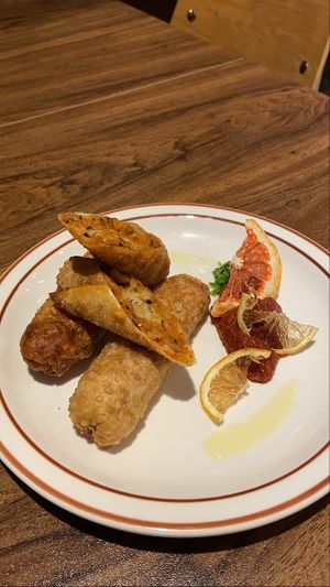 New side dish! Kimchi risotto wt béchamel sauce in lumpia  at Little Gangster - 리틀갱스터 in Seoul