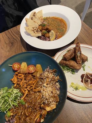 Curry + Kimchi  Lumpia + Crispy Mushroom Bowl at Little Gangster - 리틀갱스터 in Seoul