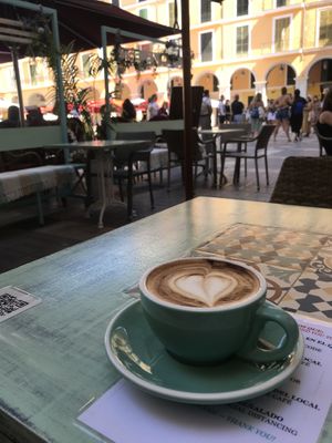 Cappuccino with soy milk at Mise En Place in Mallorca