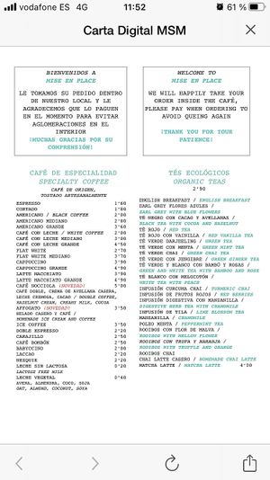 Menu1 at Mise En Place in Mallorca