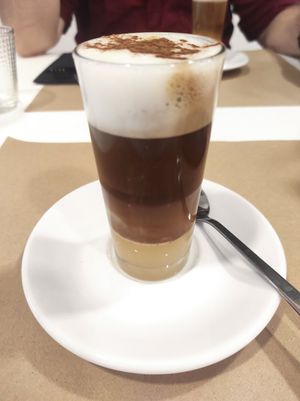 Delicious vegan Barraquito! at Isla Pizza in Tenerife