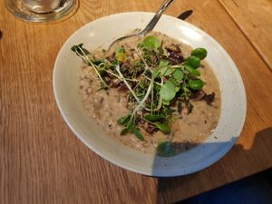 Mushroom risotto (77 DKK) at GRØD - Birkegade in Copenhagen