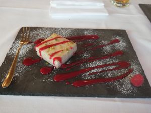 Tortino al Lamponi e Pistacchio at Sandrocchia in Lignano Sabbiadoro