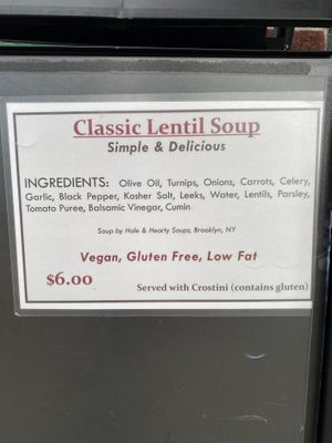 Soup option at High Point Cafe in Philadelphia