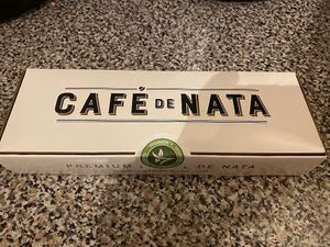 Pretty take home box at Café de Nata in South West London