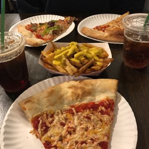 pizza and cheese fries at Blackbird Pizzeria - 6th St in Philadelphia