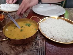 Tarka Daal and rice at The Magna Tandoori in Berwick-upon-tweed
