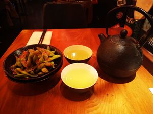Spicy edamame and sencha at Heddon Yokocho in London