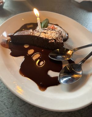 It was my birthday, got this plant based brownie  on the house! 🥹   at Beertown Public House in Barrie